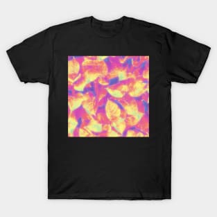 Pink and Golden Leaves Design T-Shirt